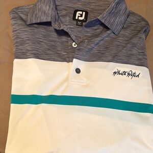 FootJoy Men's Blue, White, and Teal Polo Shirt